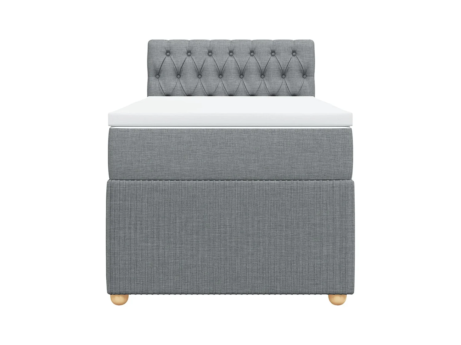 Cama com molas/colchão 90x200 cm tecido cinza-claro