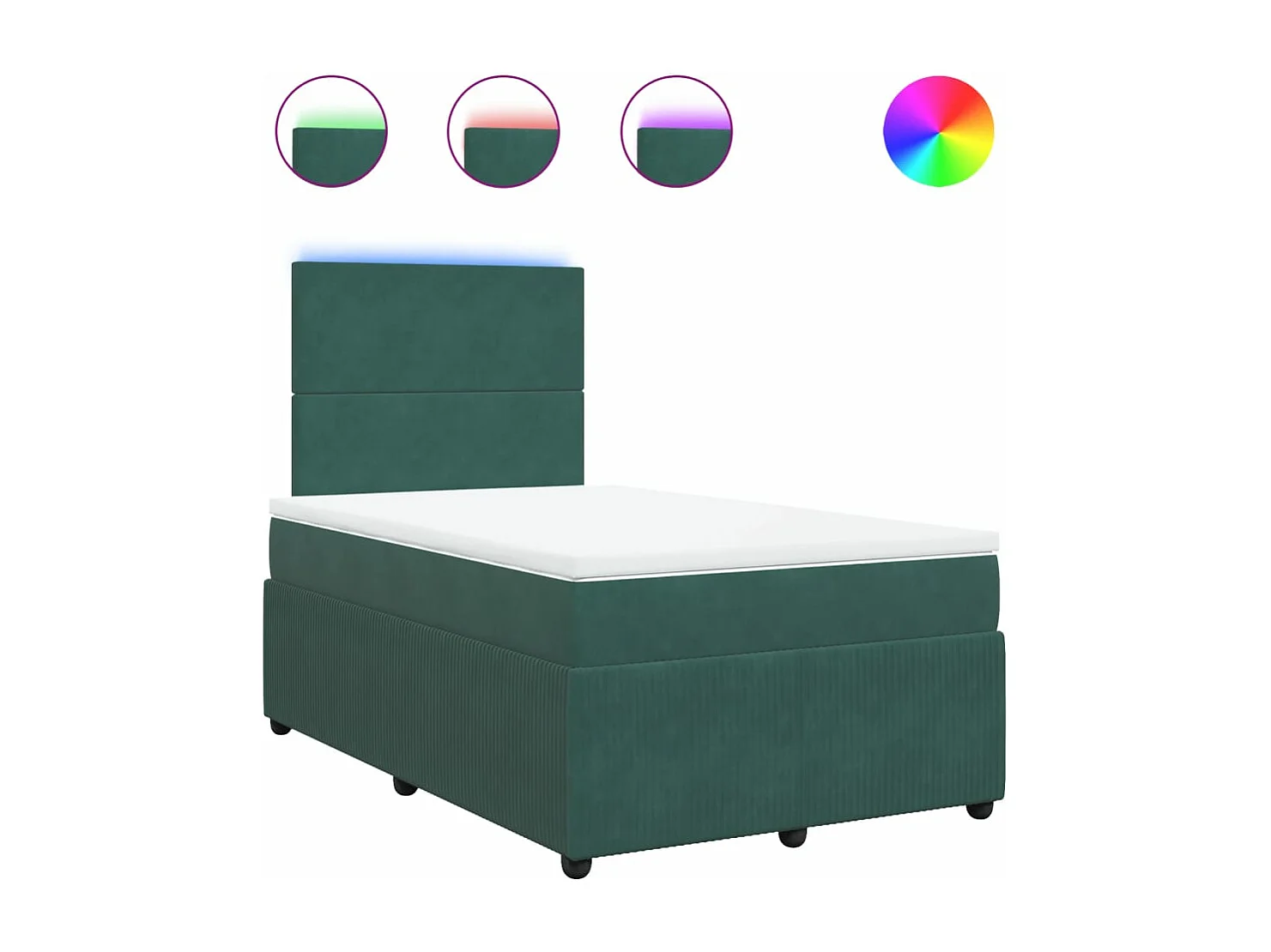 Boxspring met matras fluweel donkergroen 120x190 cm