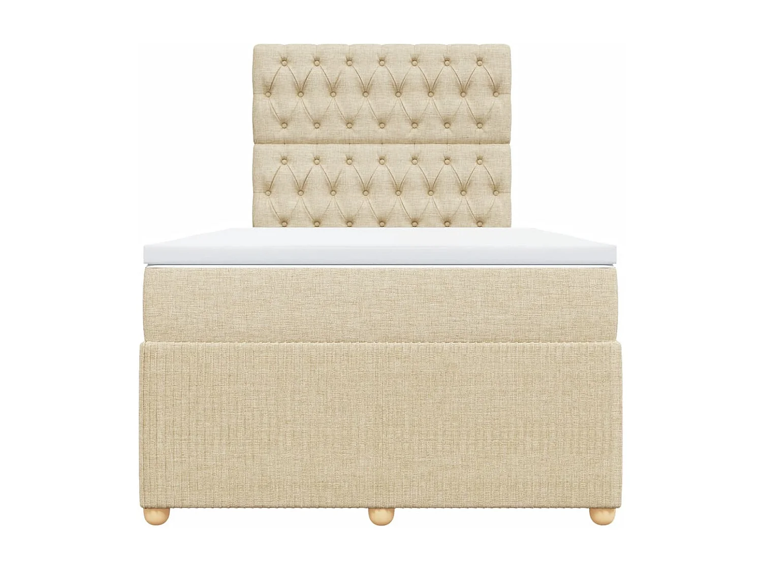 Sommier à lattes de lit avec matelas Crème 120x200 cm Tissu