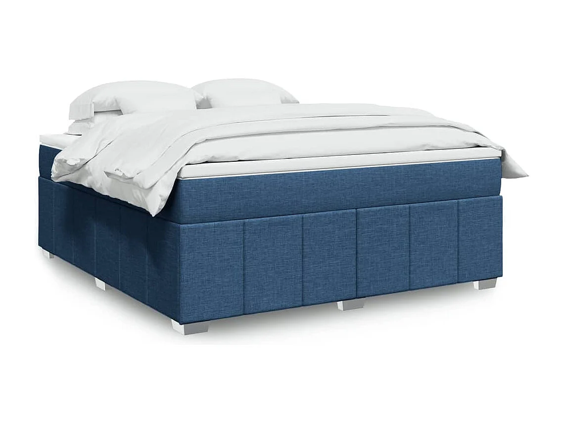 Sommier à lattes de lit avec matelas Bleu 180x200 cm Tissu