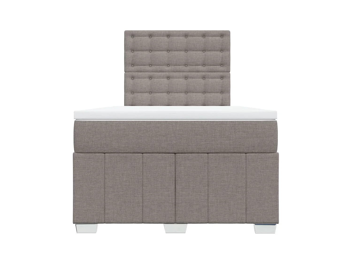 Cama boxspring c/ colchão 120x190cm tecido castanho-acinzentado