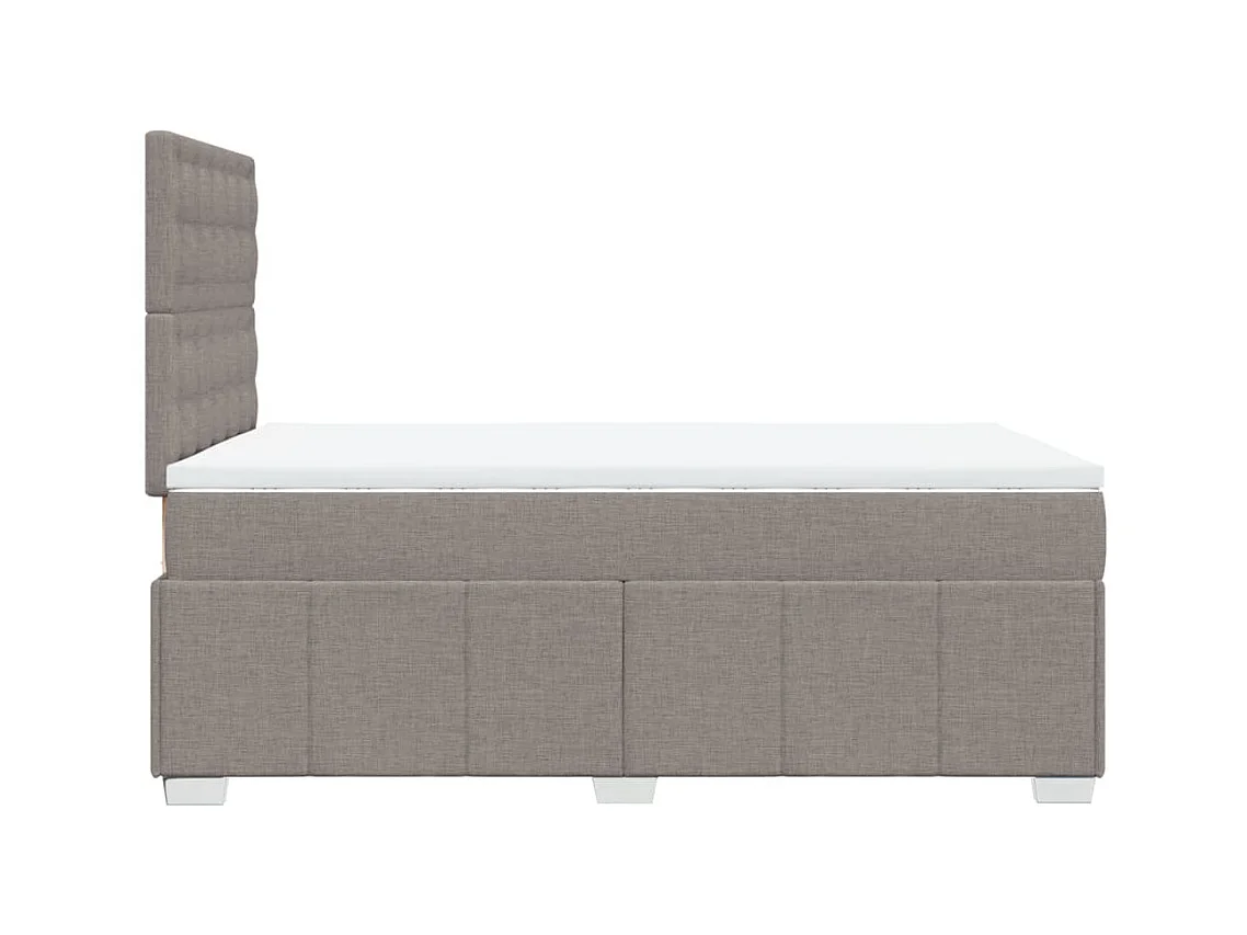 Cama boxspring c/ colchão 120x190cm tecido castanho-acinzentado