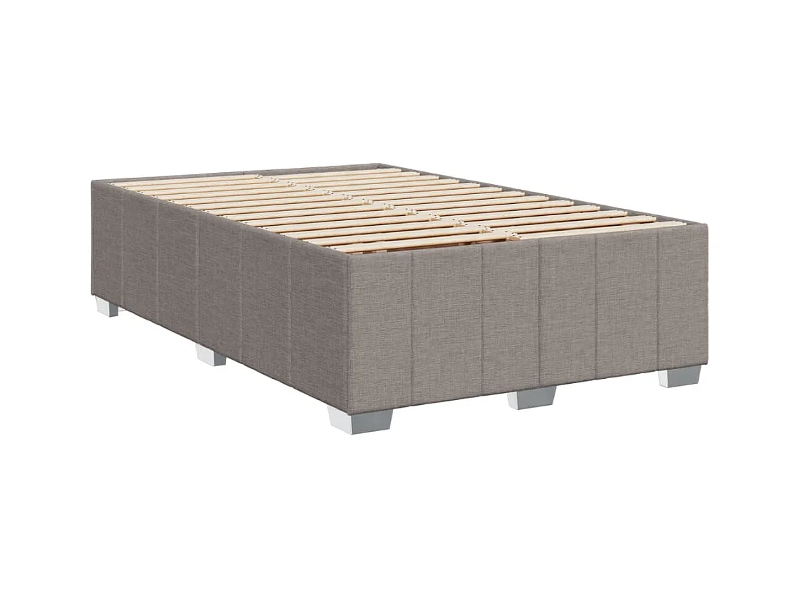 Cama boxspring c/ colchão 120x190cm tecido castanho-acinzentado