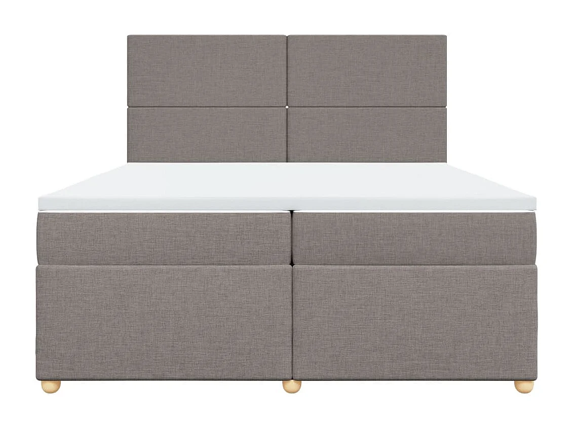 Cama com molas/colchão 200x200 cm tecido castanho-acinzentado
