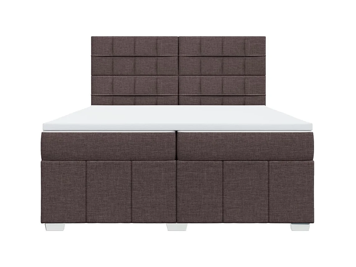 Sommier à lattes de lit avec matelas Marron foncé 200x200 cm
