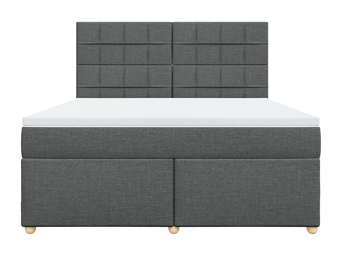 Sommier à lattes de lit avec matelas Gris foncé 180x200cm Tissu