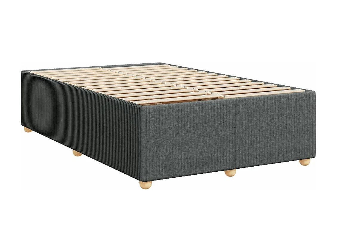 Sommier à lattes de lit avec matelas gris foncé 120x190cm tissu