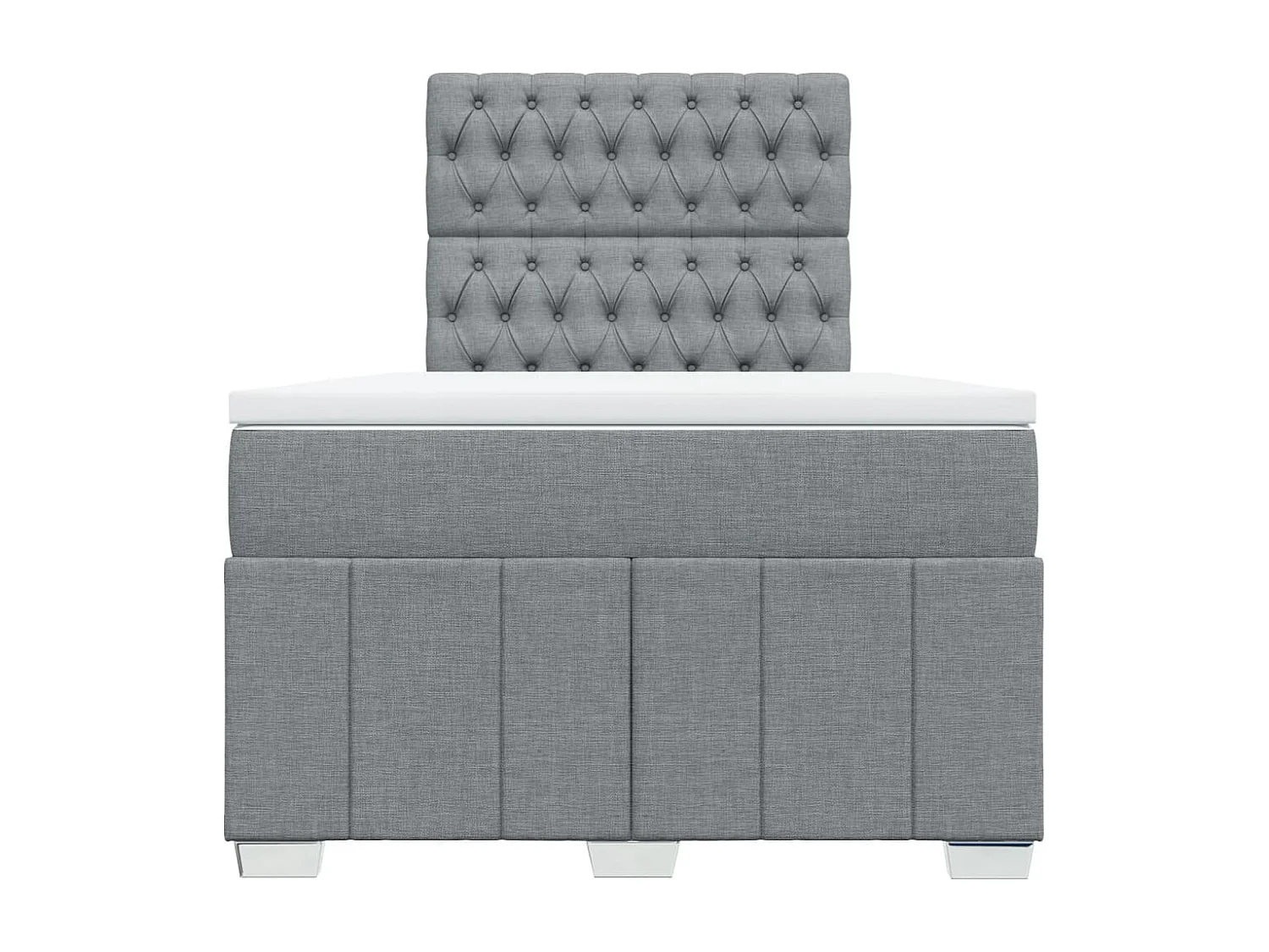Cama box spring con colchón tela gris claro 120x190 cm