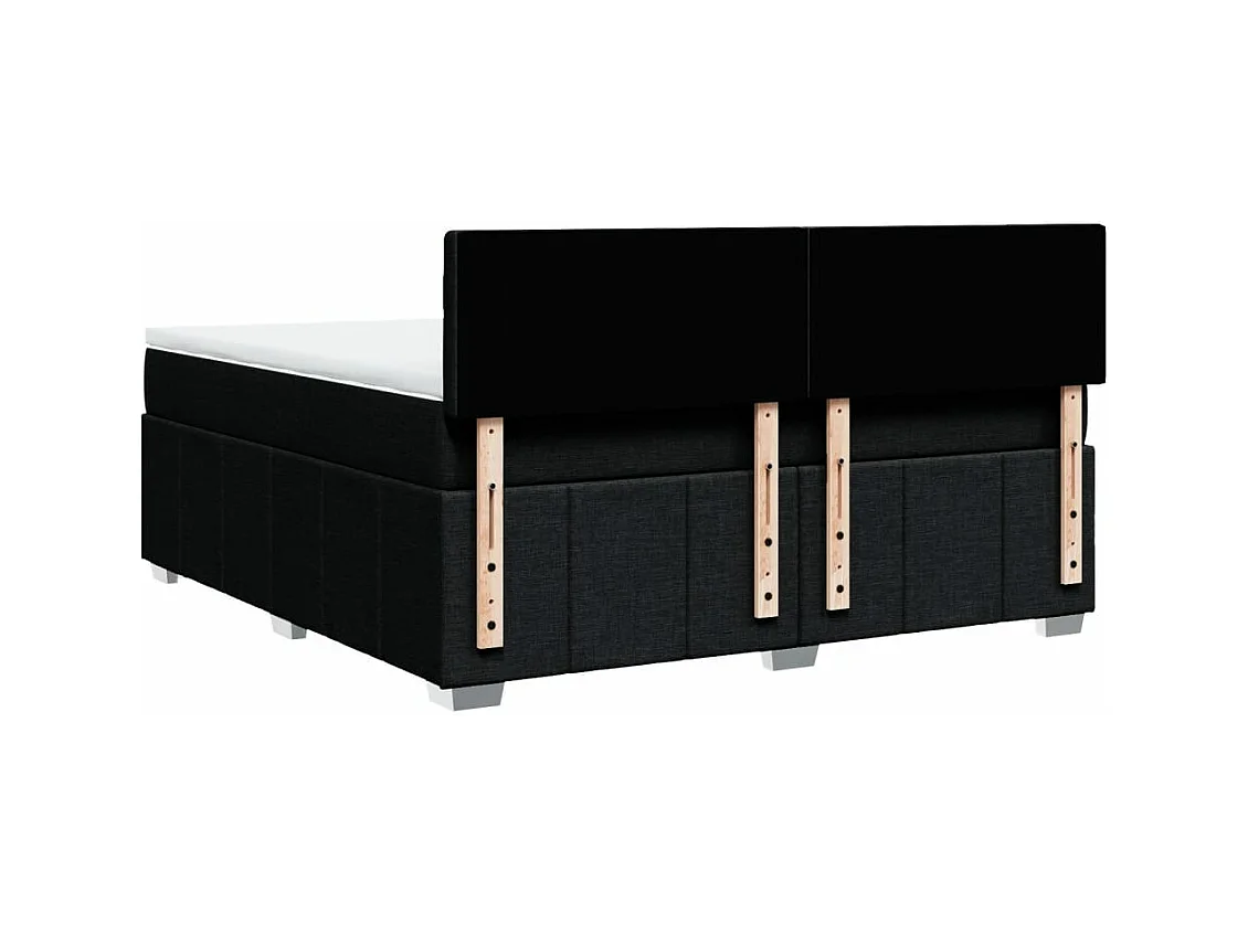 Boxspring met matras stof zwart 180x200 cm