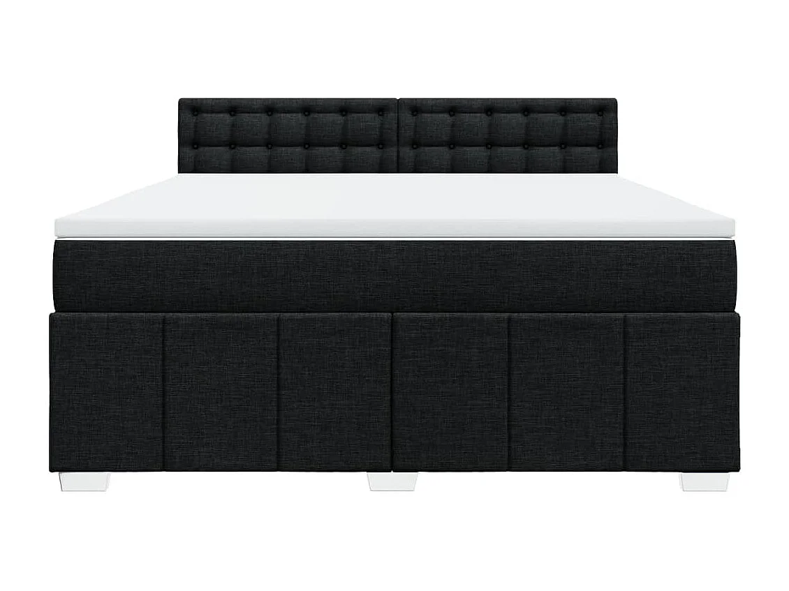 Cama com molas/colchão 180x200 cm tecido preto