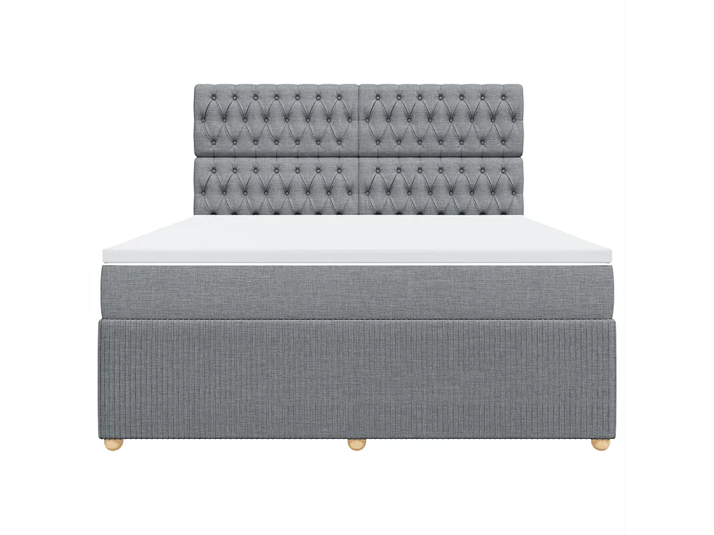 Sommier à lattes de lit avec matelas Gris clair 180x200cm Tissu