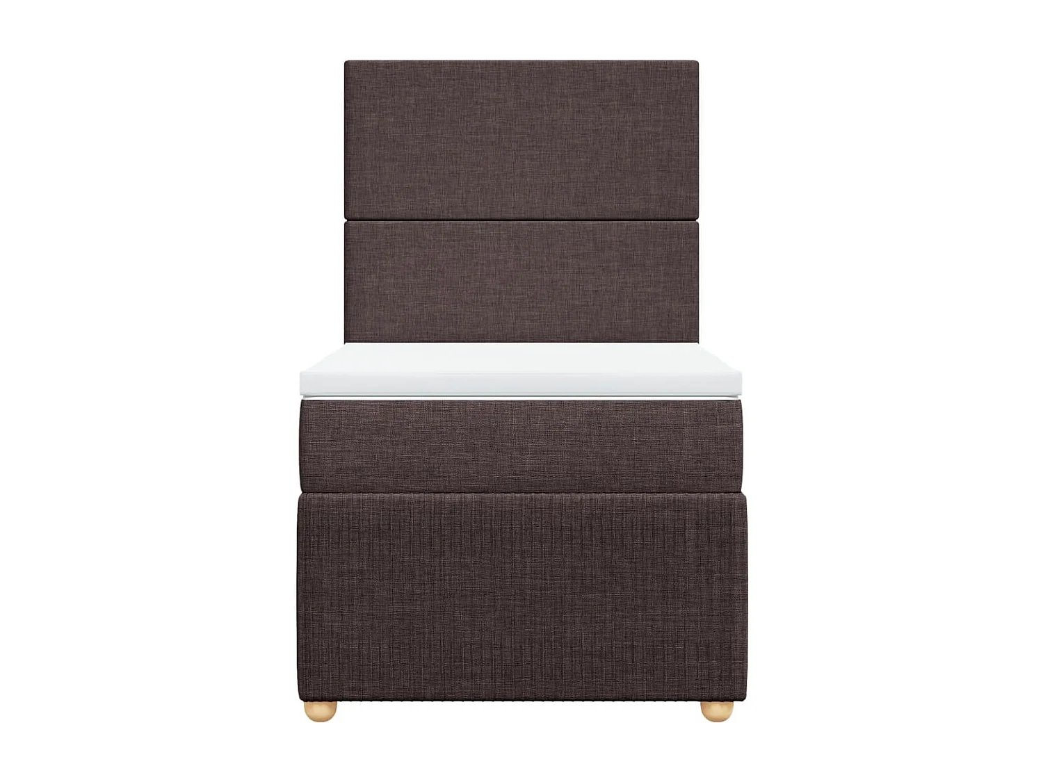 Cama box spring con colchón tela marrón oscuro 80x200 cm