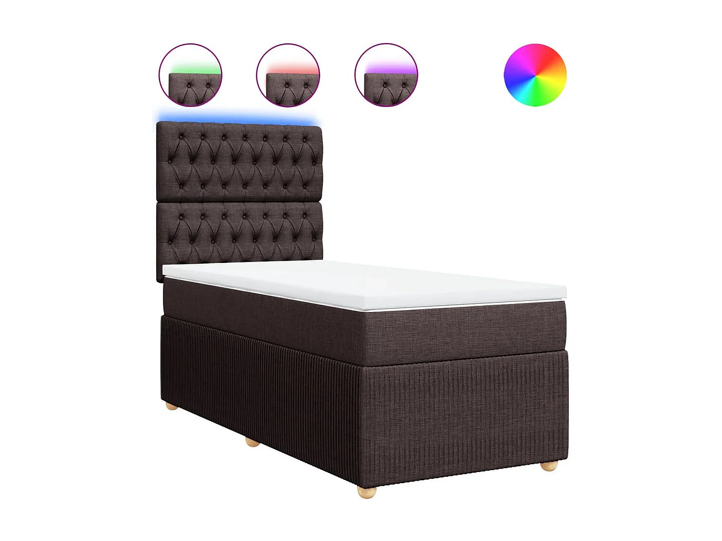 Sommier à lattes de lit avec matelas Marron foncé 100x200 cm