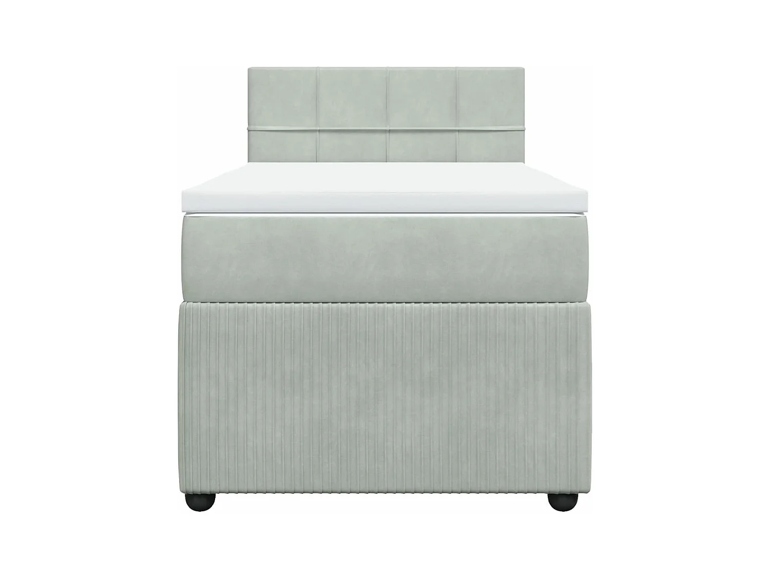 Cama com molas/colchão 90x190 cm veludo cinza-claro