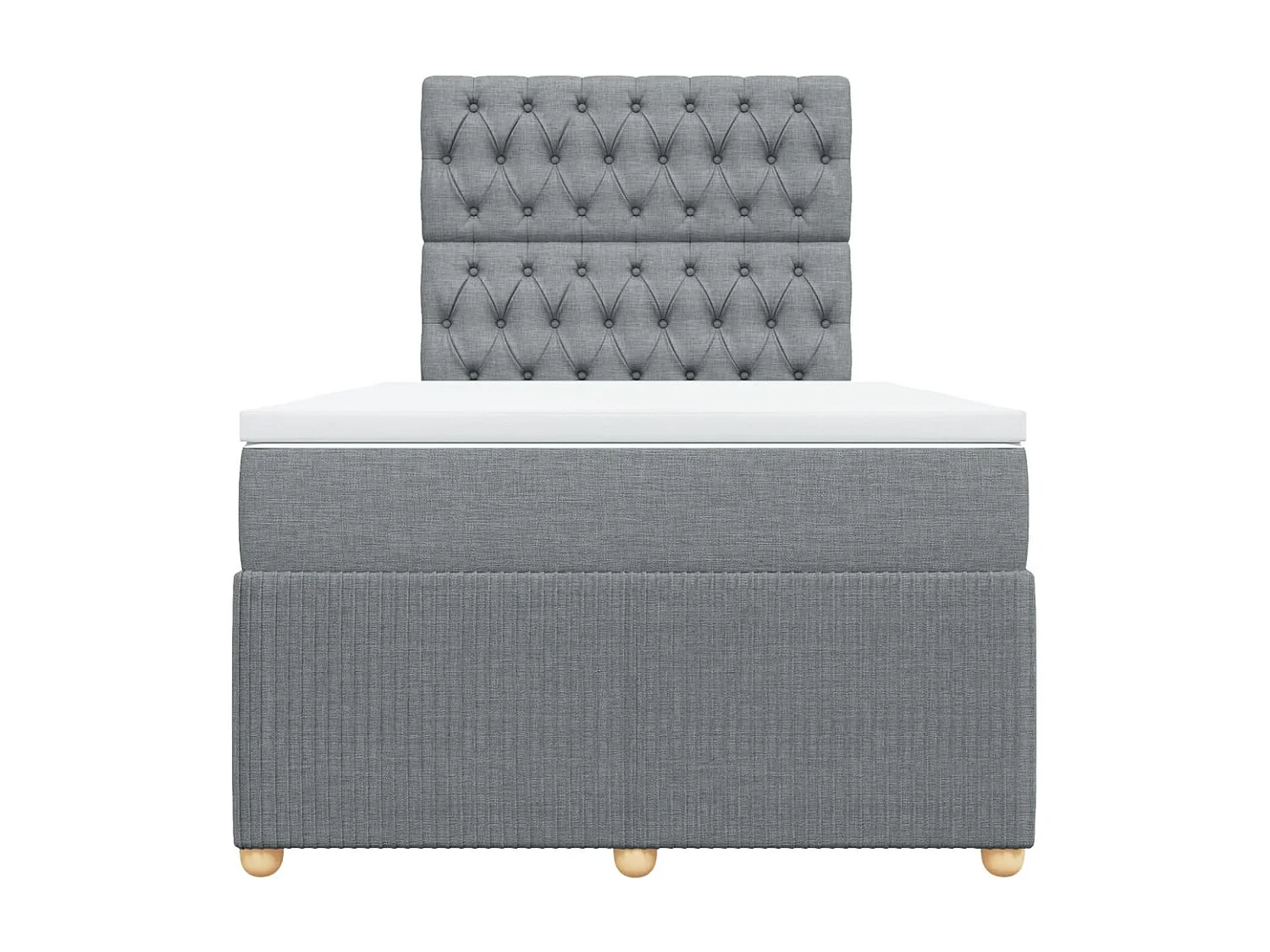 Sommier à lattes de lit et matelas gris clair 120x190 cm tissu