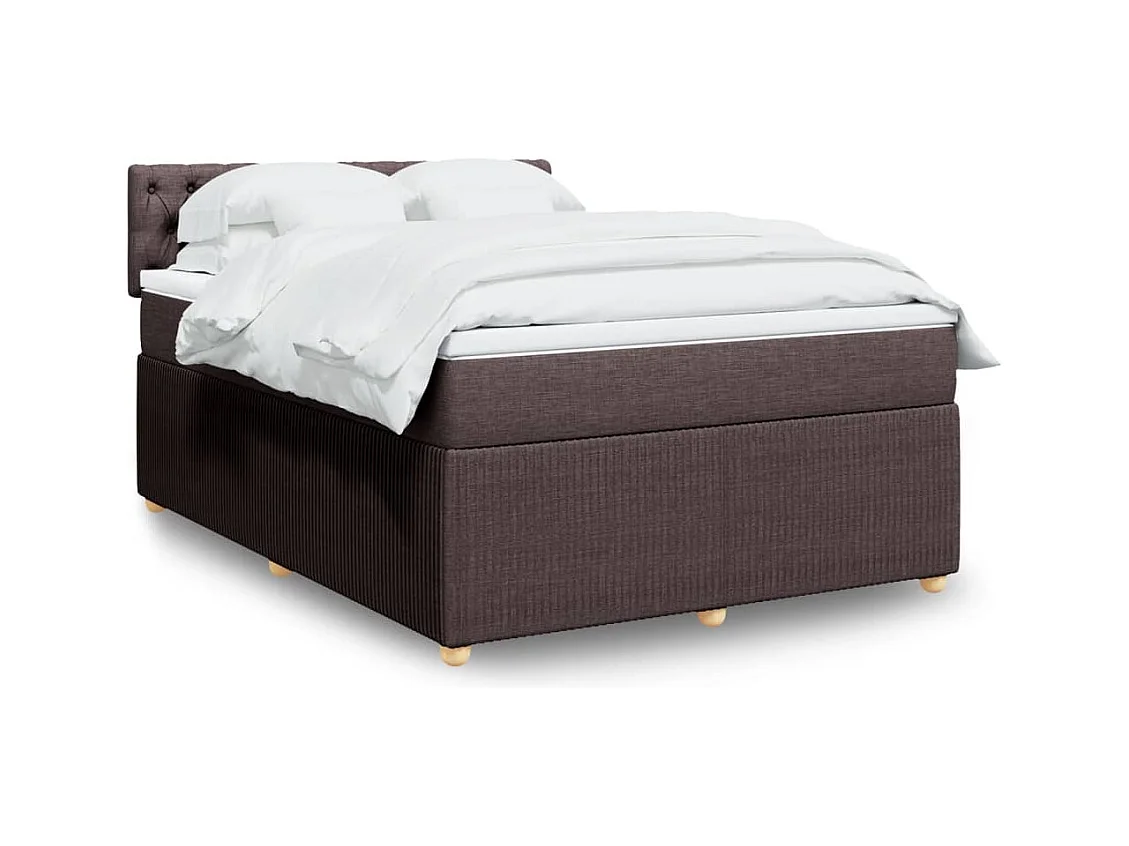Sommier à lattes de lit avec matelas Marron foncé 140x190 cm