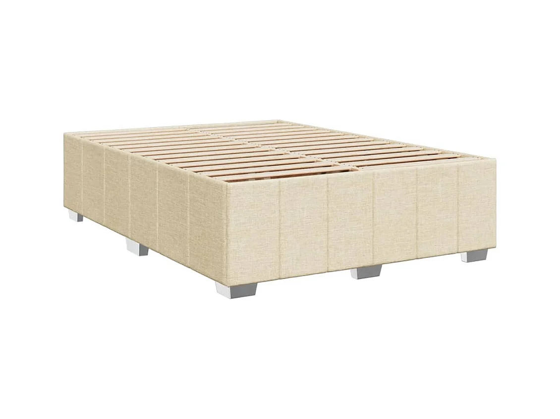 Sommier à lattes de lit avec matelas Crème 140x200 cm Tissu