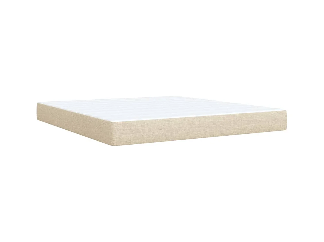 Sommier à lattes de lit avec matelas Crème 180x200 cm Tissu