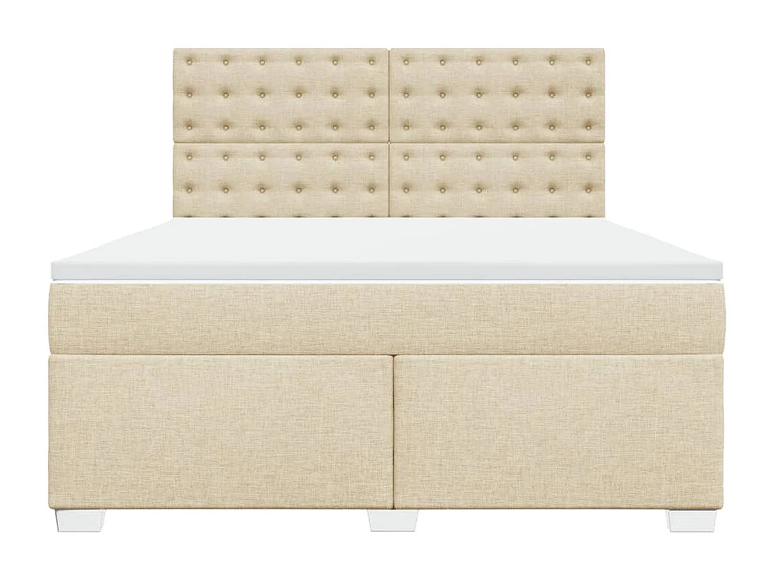 Cama com molas/colchão 180x200 cm tecido cor creme