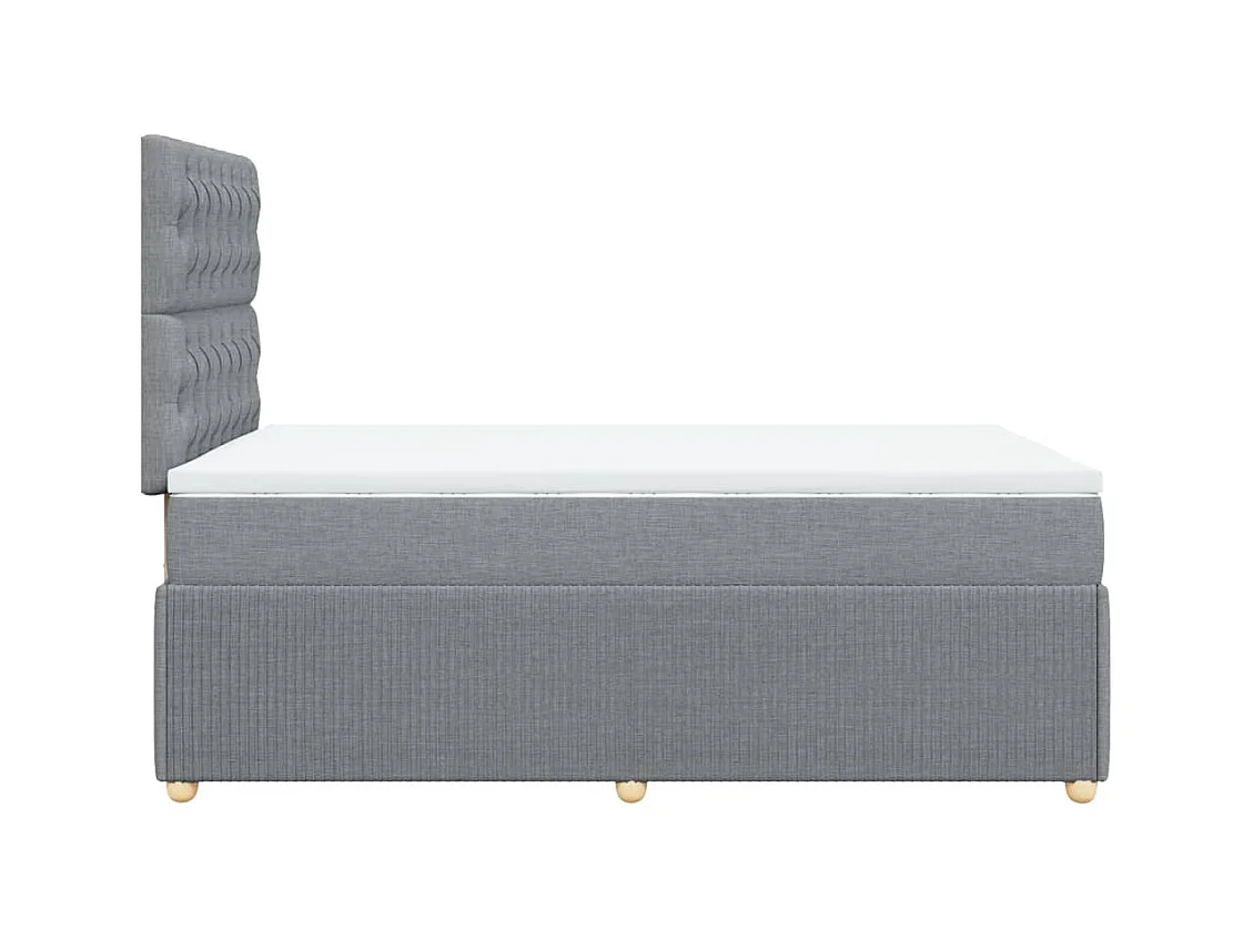 Cama boxspring com colchão 120x190 cm tecido cinzento-claro