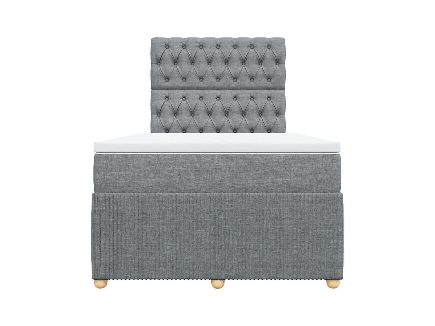 Cama boxspring com colchão 120x190 cm tecido cinzento-claro