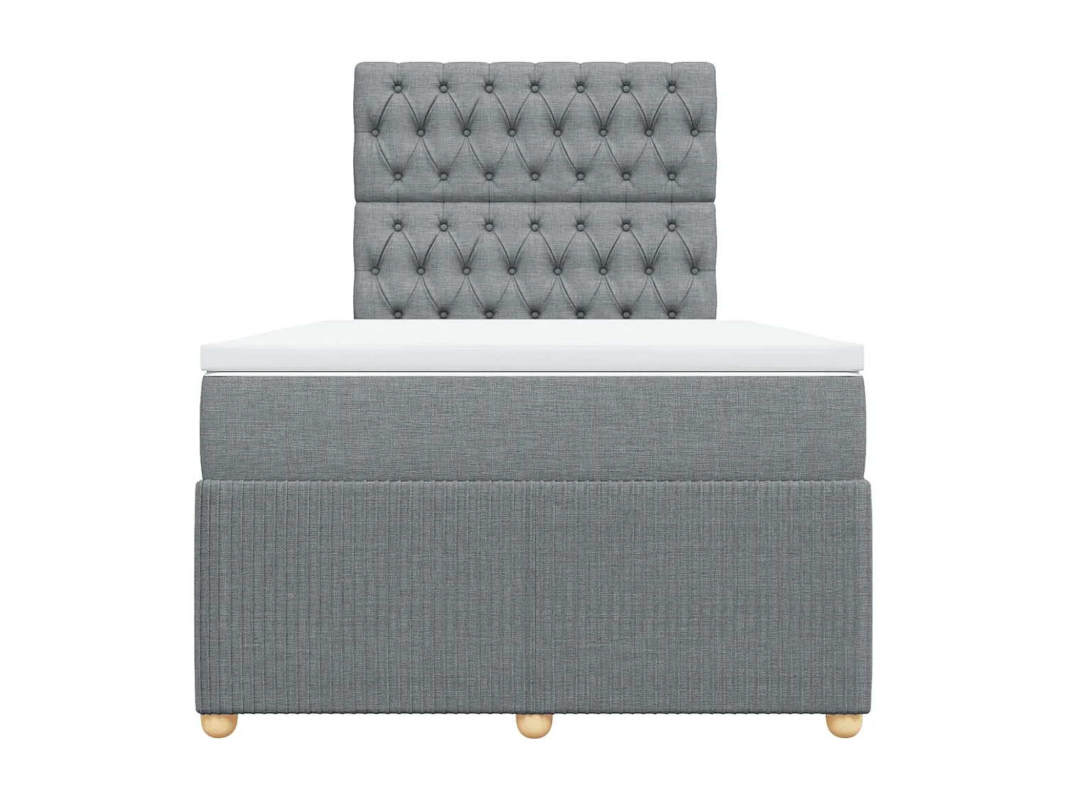 Cama boxspring com colchão 120x190 cm tecido cinzento-claro