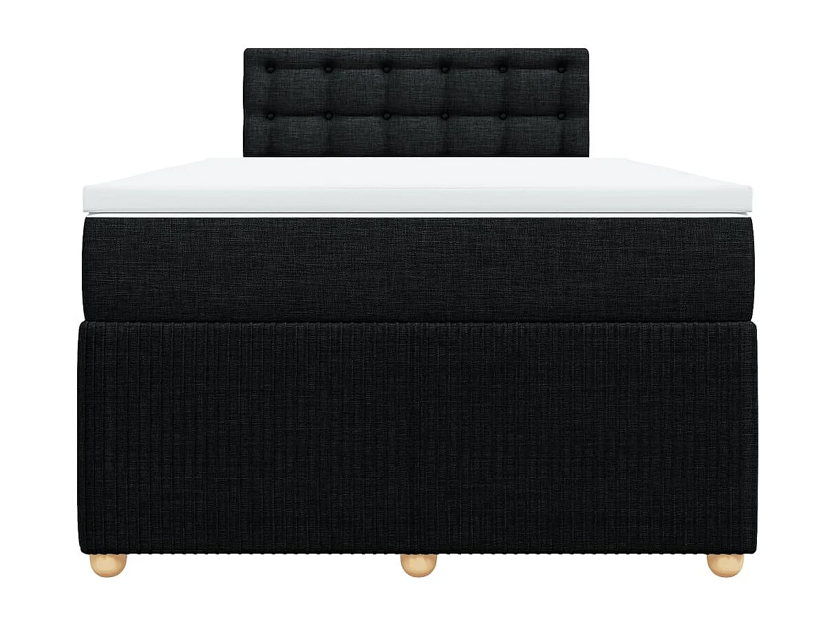 Boxspring met matras stof zwart 120x200 cm
