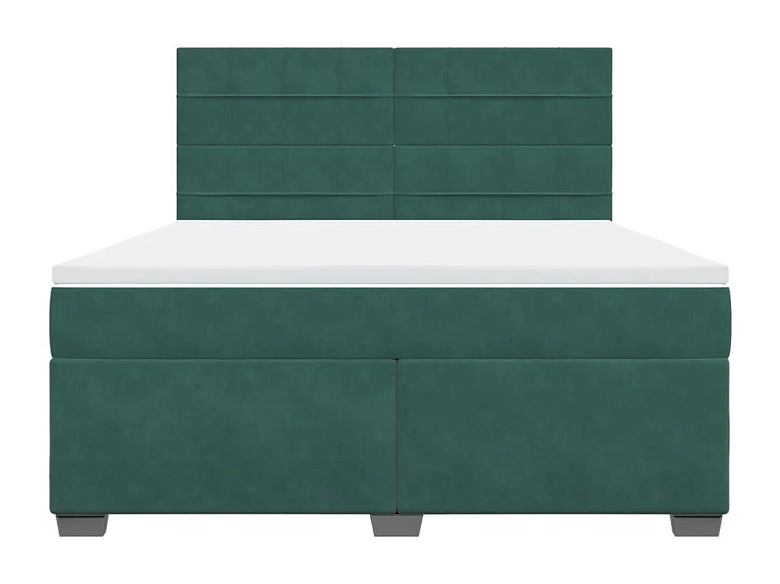 Sommier à lattes de lit et matelas Vert foncé 180x200cm Velours