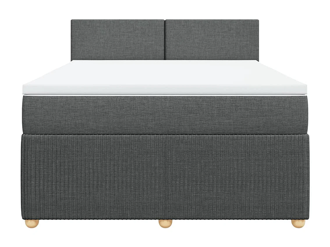 Boxspring met matras stof donkergrijs 140x190 cm