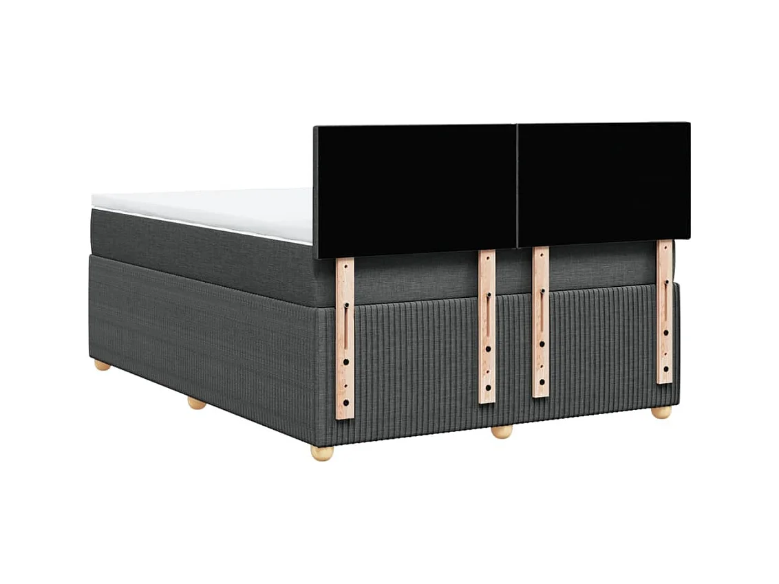 Sommier à lattes de lit avec matelas Gris foncé 140x190cm Tissu