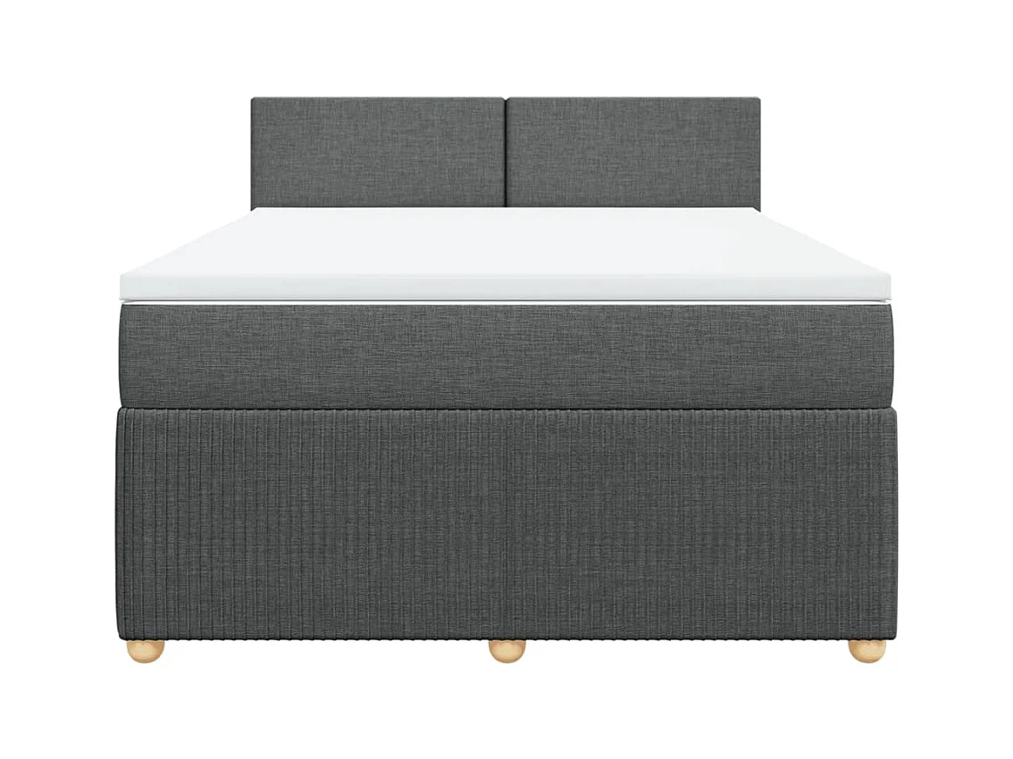 Sommier à lattes de lit avec matelas Gris foncé 140x190cm Tissu