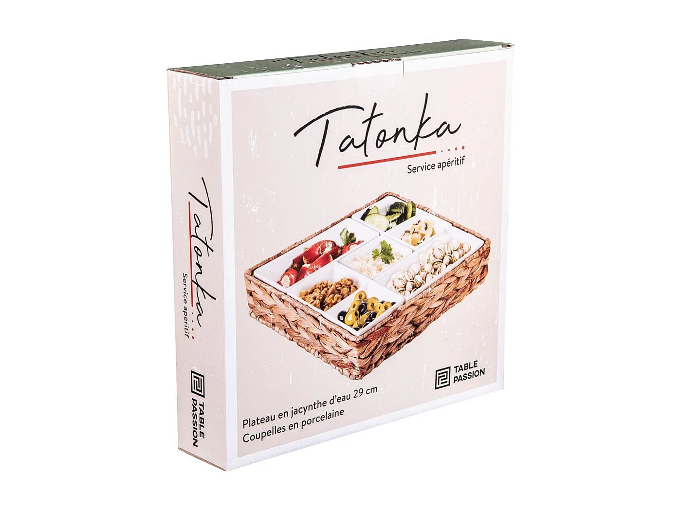 Service apéritif Tatonka tressé 8 pièces carré