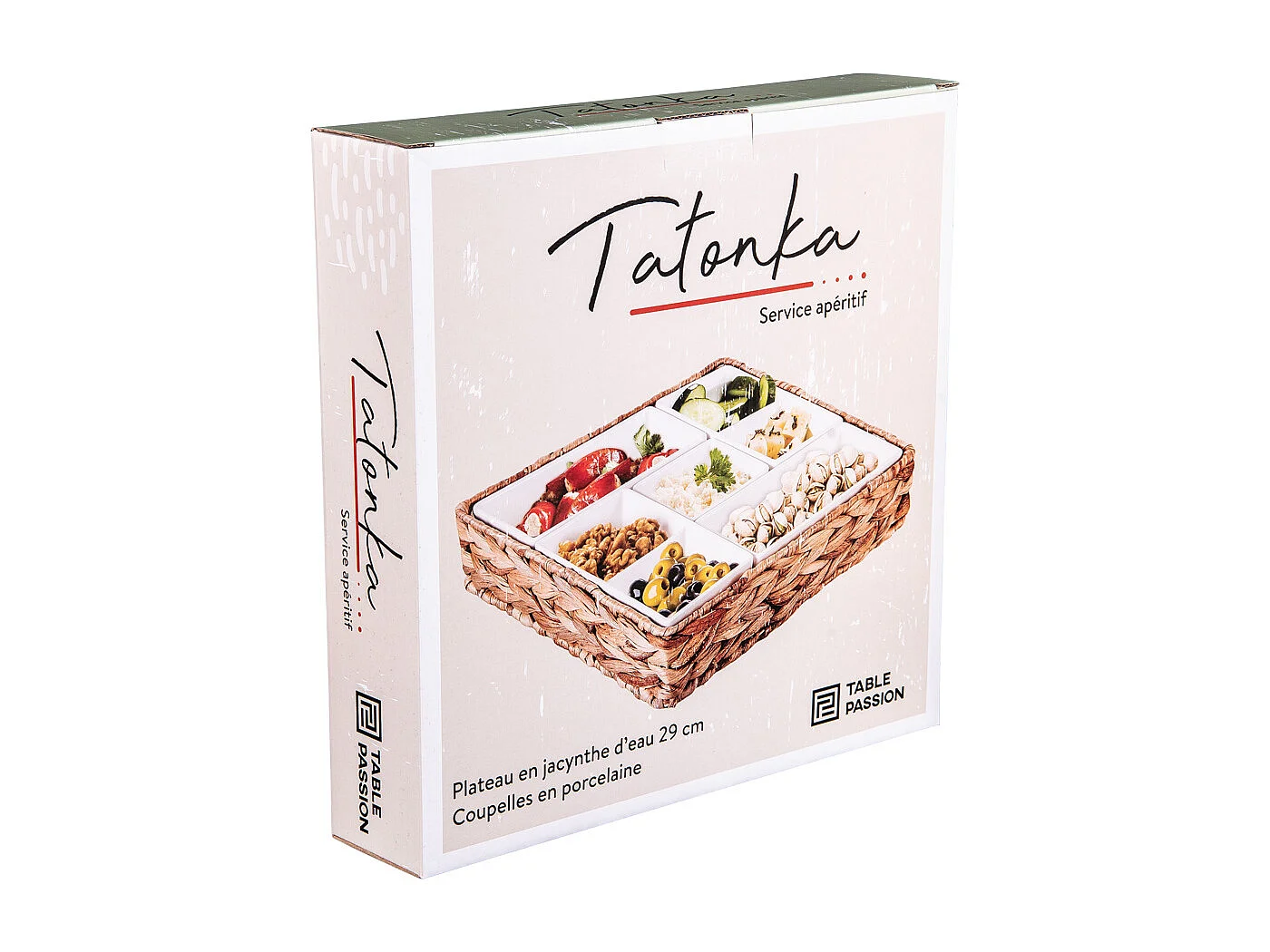 Service apéritif Tatonka tressé 8 pièces carré