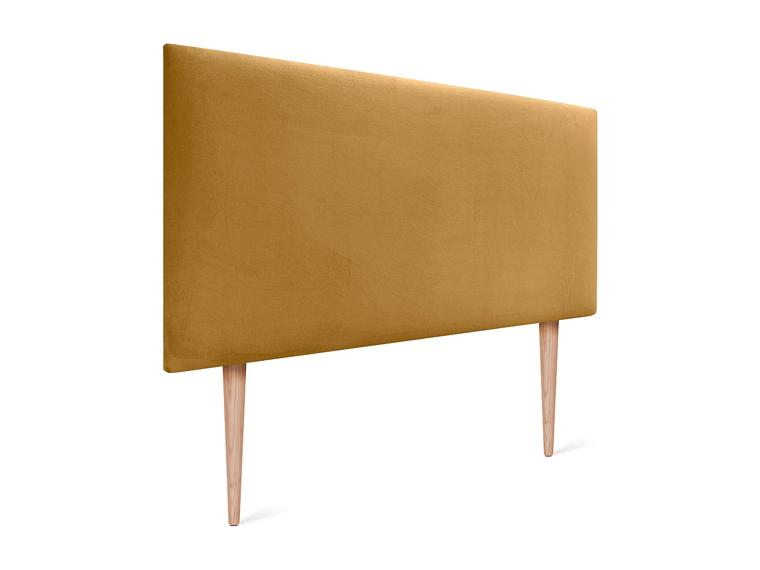 DHOME Kopfteil aus glattem Samt 105 x 105 mit Bettbeinen 105 – Senf