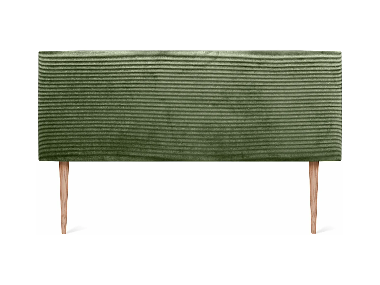 DHOME Testiera in velluto a coste tinta unita 135x105 con gambe letto 120/135/140 - Verde giungla