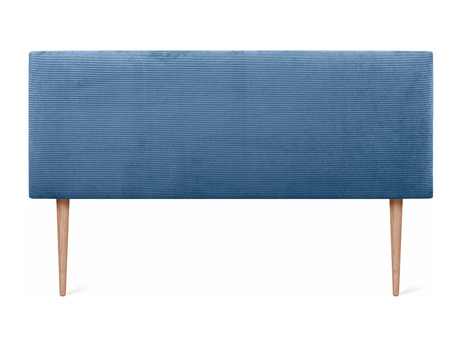 DHOME Testiera in Velluto a Coste Liscio 150x115 con Gambe Letto 150/160 - Blu