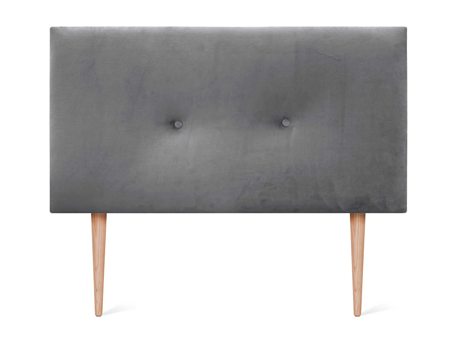 DHOME Tête de Lit Velours Lisse avec Boutons 110x115 avec Pieds de Lit 105 - Gris Cendré