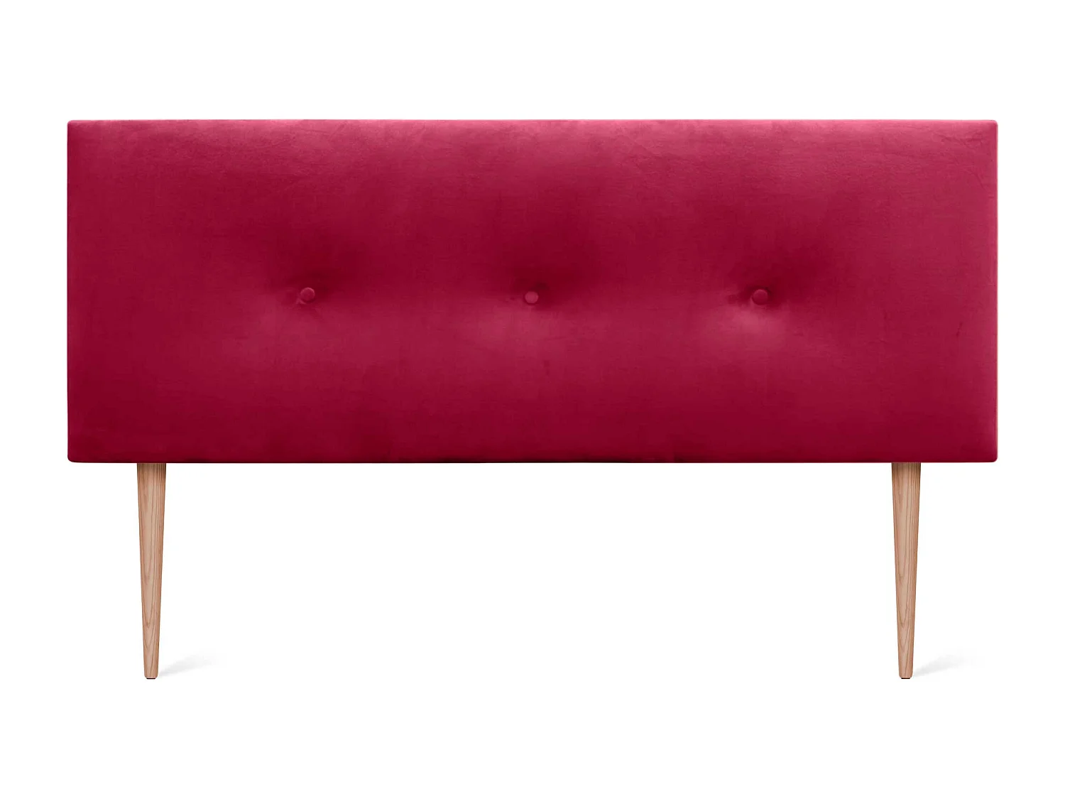 DHOME Tête de Lit Velours Lisse avec Boutons 160x105 avec Pieds de Lit 150/160 - Rouge