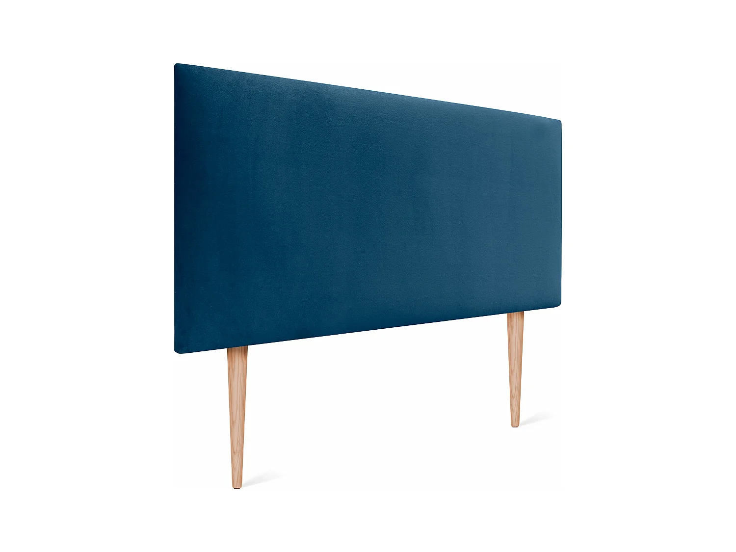 DHOME Tête de Lit Velours Lisse 110x105 avec Pieds de Lit 105 - Bleu