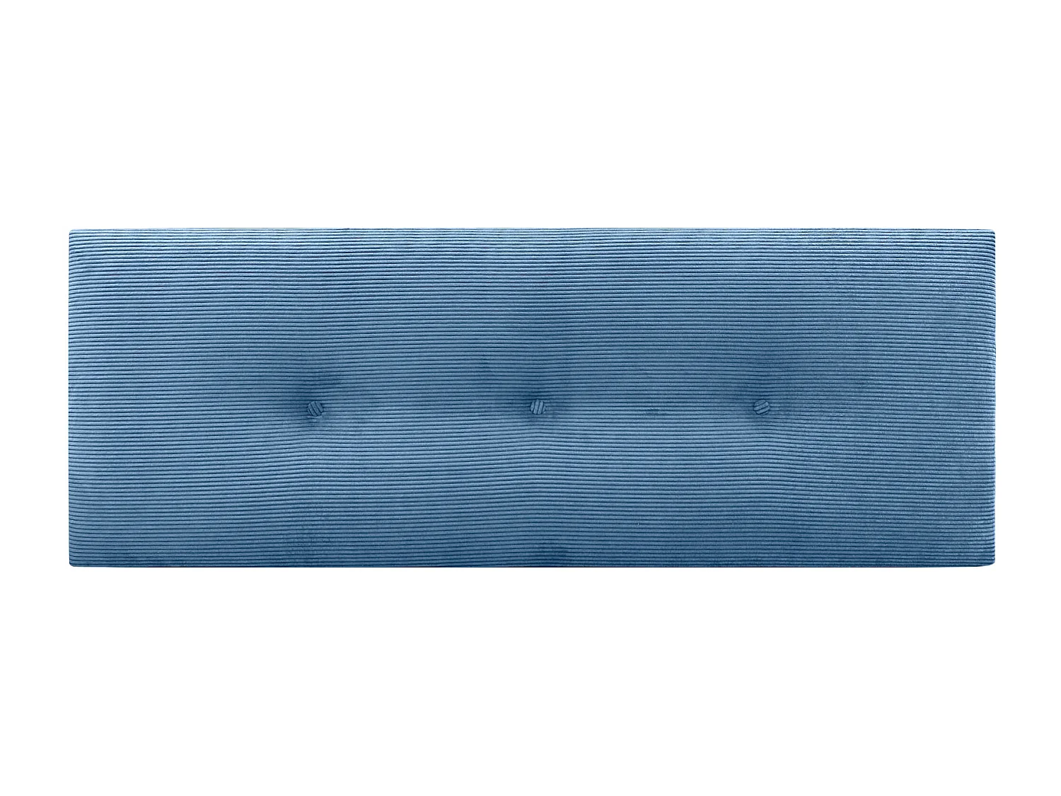 DHOME Tête de Lit Velours Côtelé Uni avec Boutons 160x50 Lits 150/160 - Bleu