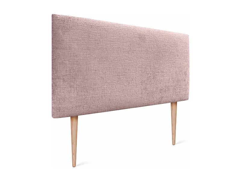 DHOME Tête de Lit laine naturelle 105x105cm avec pieds de Lit 105 - Saumon