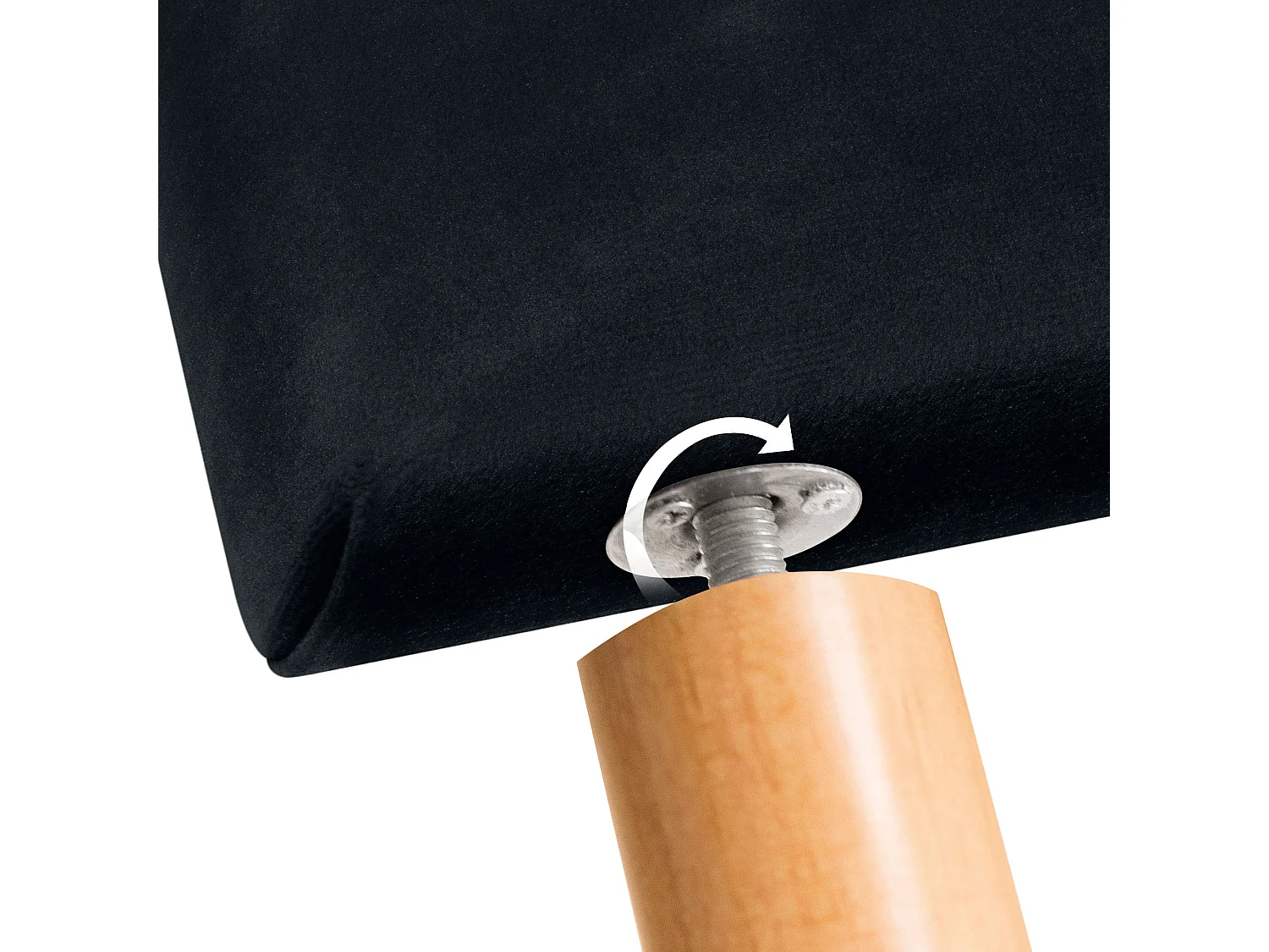 DHOME Tête de Lit Velours Lisse avec Boutons 145x115 avec Pieds de Lit 120/135/140 - Noir