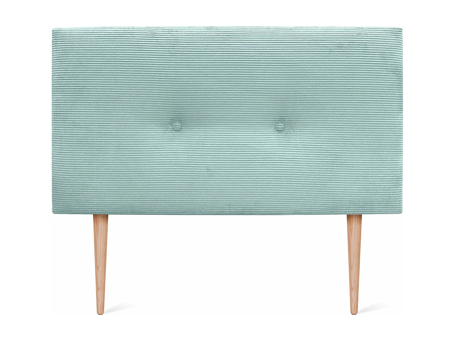 DHOME Tête de Lit Velours Côtelé Uni avec Boutons 95x115 avec Pieds de Lit 80/90 - Vert Aqua
