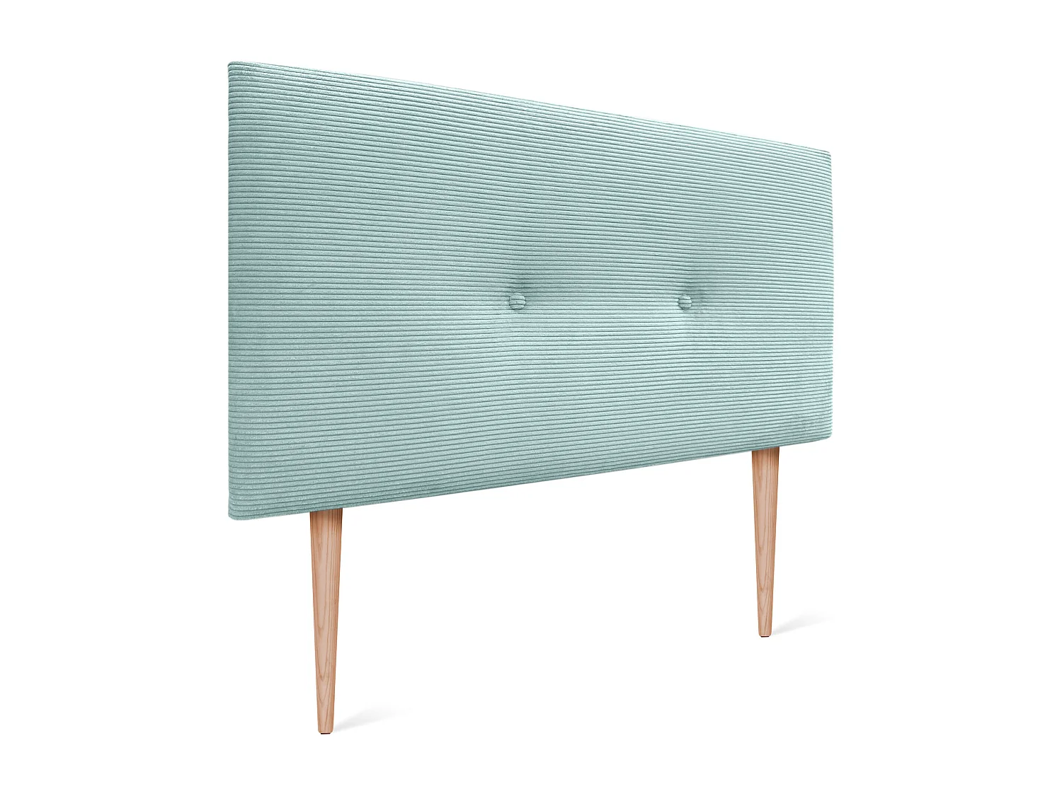 DHOME Tête de Lit Velours Côtelé Uni avec Boutons 95x115 avec Pieds de Lit 80/90 - Vert Aqua