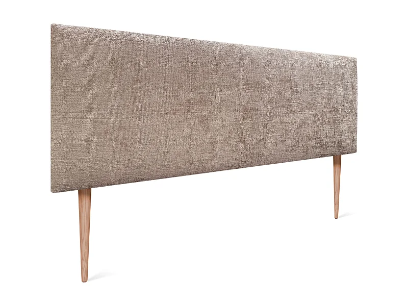 DHOME Kopfteil aus Naturwolle 150 x 115 cm mit Bettbeinen 150 – Braun