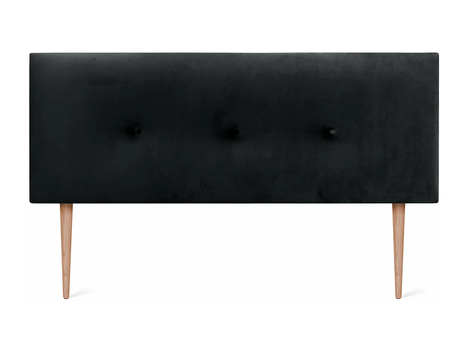 DHOME Tête de Lit Velours Lisse avec Boutons 135x115 avec Pieds de Lit 120/135/140 - Noir