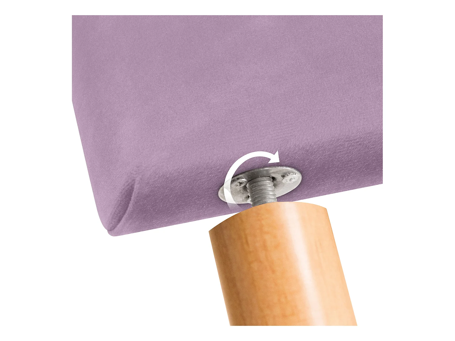 DHOME Testiera in velluto liscio 95x115 con gambe letto 80/90 - Rosa