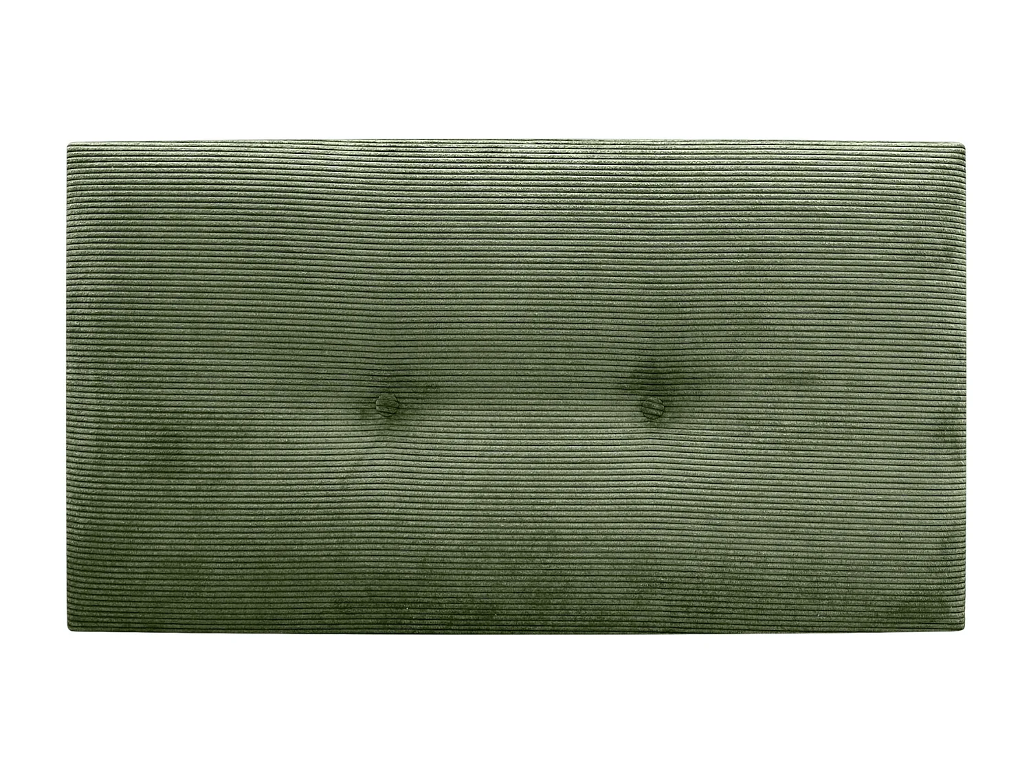 DHOME Tête de Lit Velours Côtelé Uni avec Boutons 90x50 Lits 80/90 - Vert Jungle