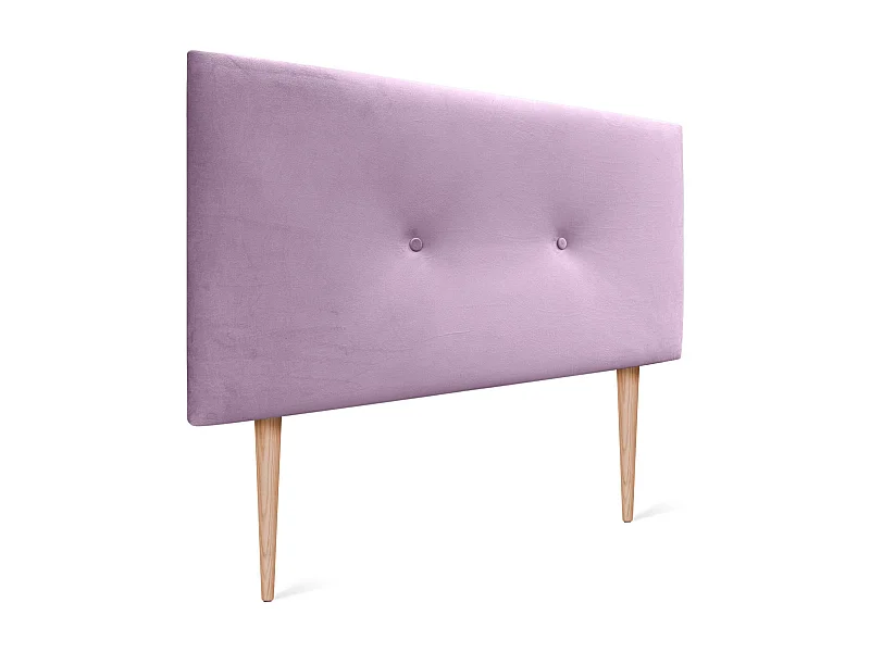 DHOME Tête de Lit Velours Lisse avec Boutons 105x105 avec Pieds de Lit 105 - Rose