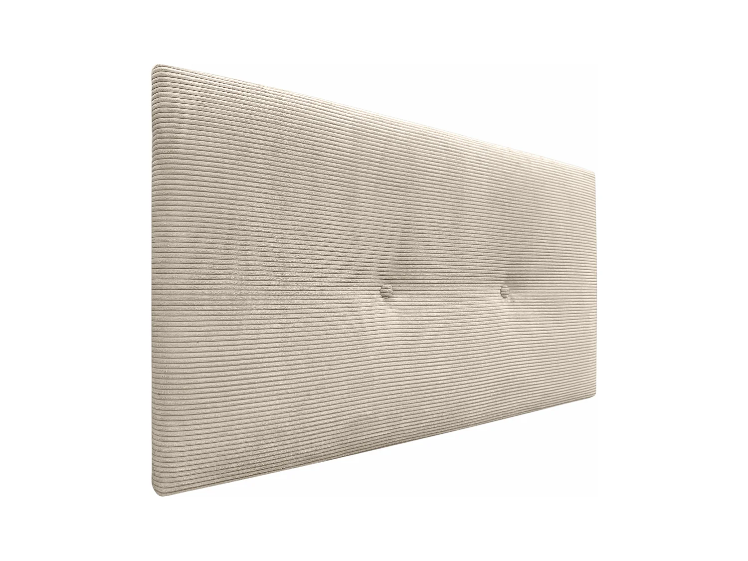 DHOME Tête de Lit Velours Côtelé Uni avec Boutons 90x60 Lits 80/90 - Beige